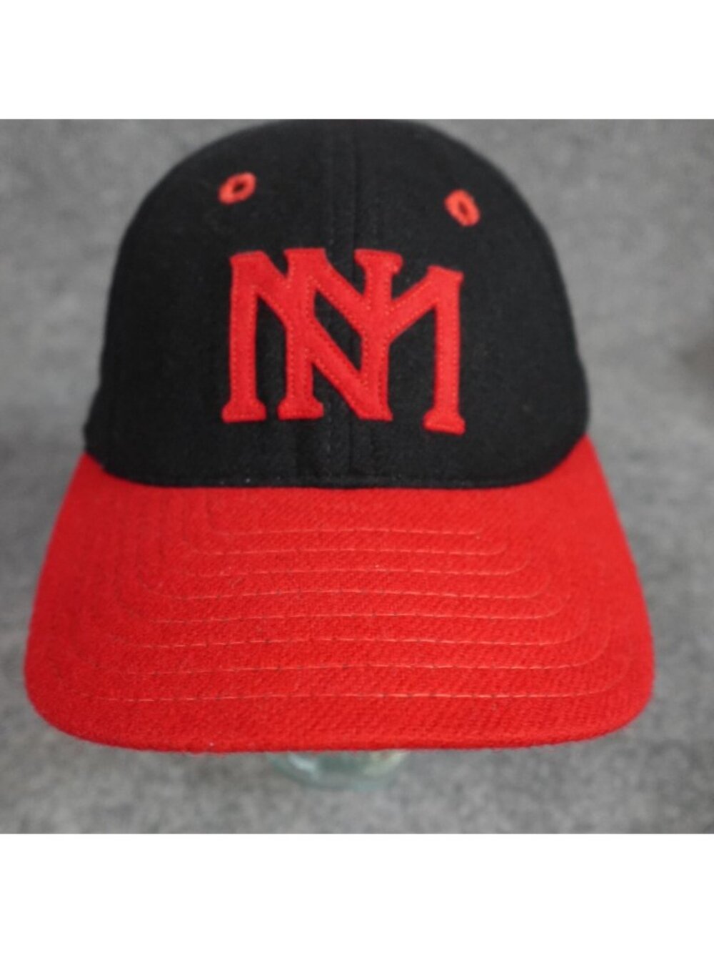 New Mexico Hat Black Felt Patch Legacy Leather Minor League Strapback USA Made